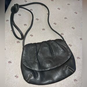 Fossil small black leather pouch